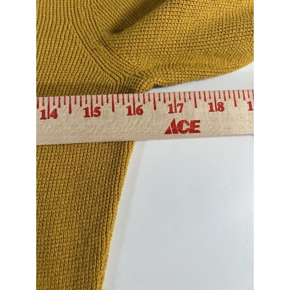 FRAME marigold yellow crewneck classic waffle knit sweater XS preppy designer - Picture 7 of 9
